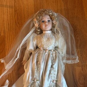 Elegant Porcelain Bride Doll with Veil
